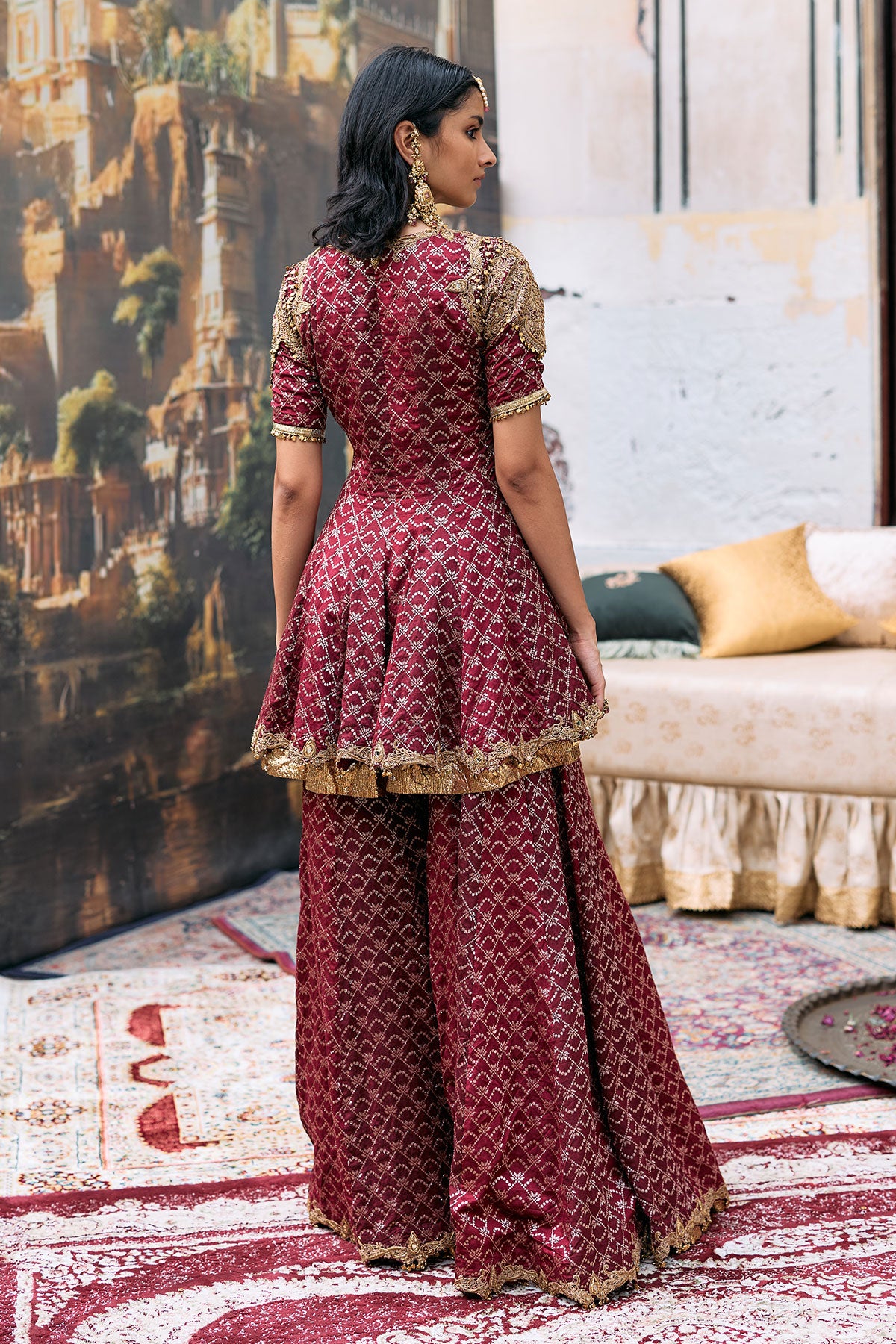 Vedi Peplum Sharara Set