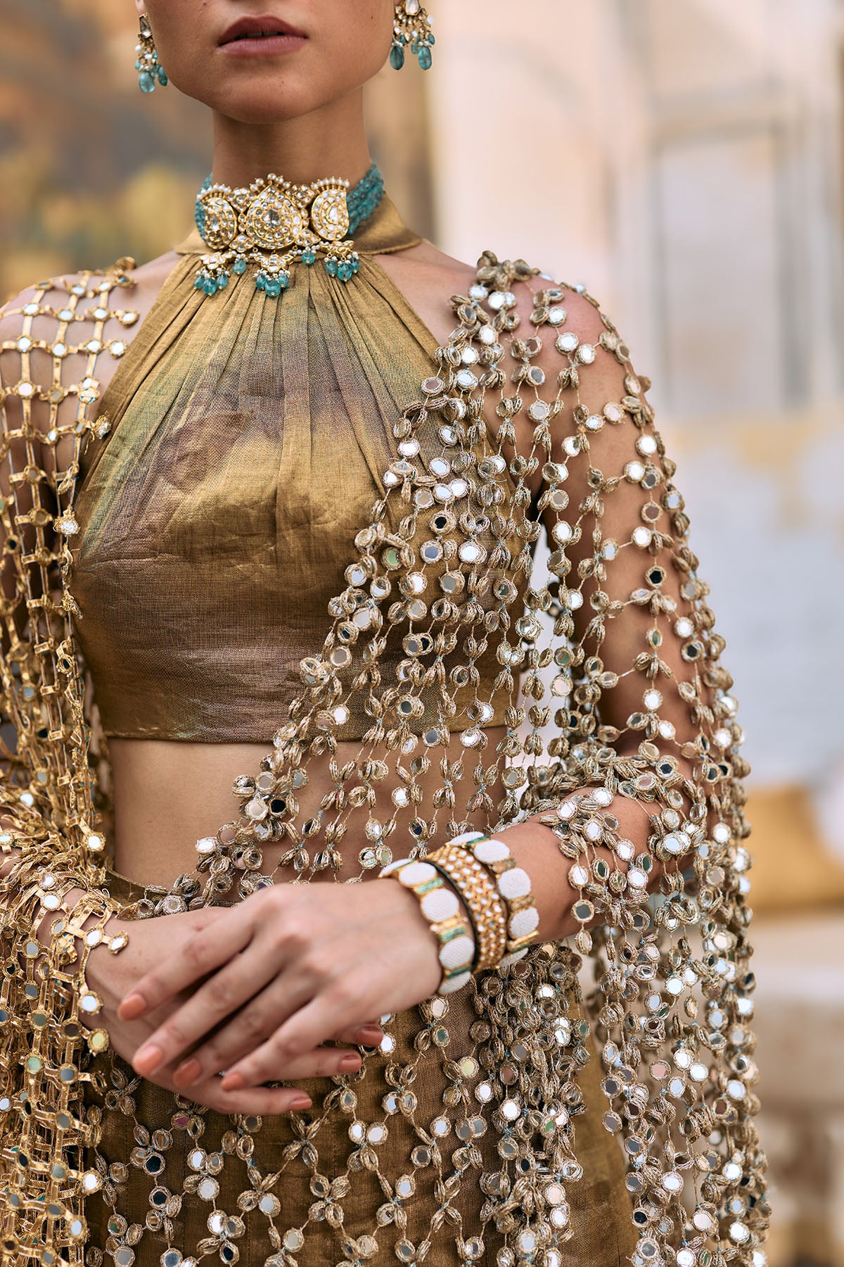 Mandira Lehenga Set with Sheeshya Veil