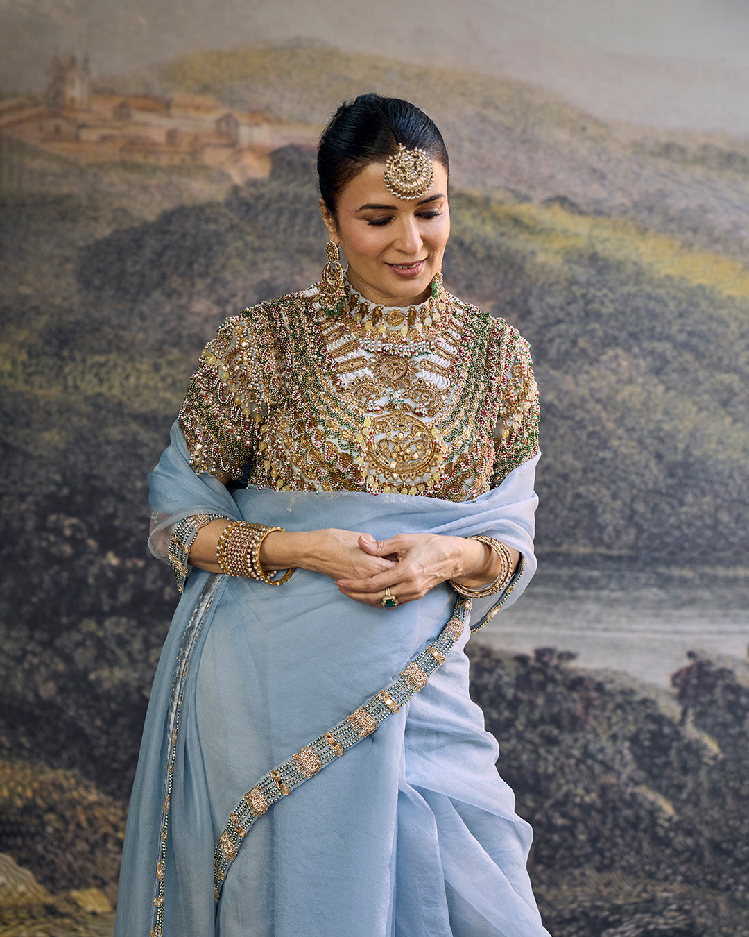 NEELAMBARI SAREE SET
