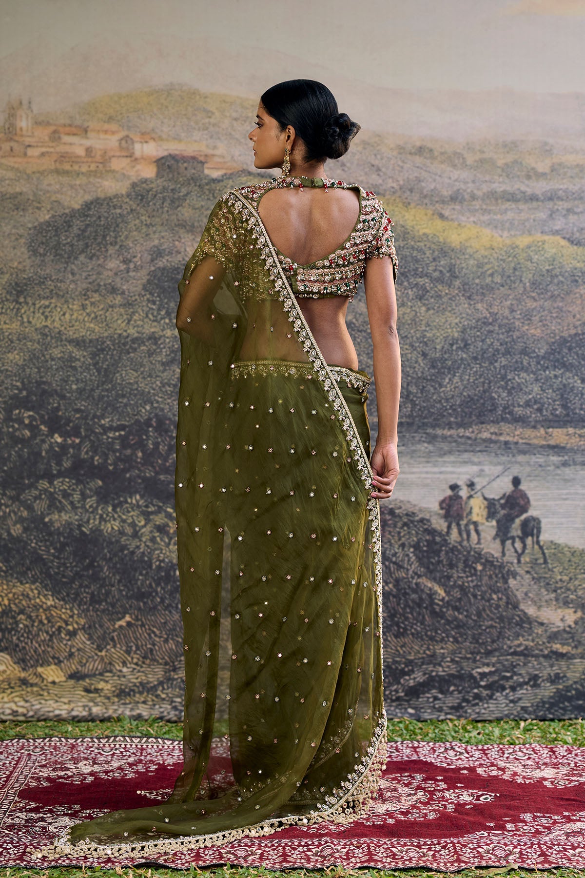 Zoya Jewel Organza Saree Set