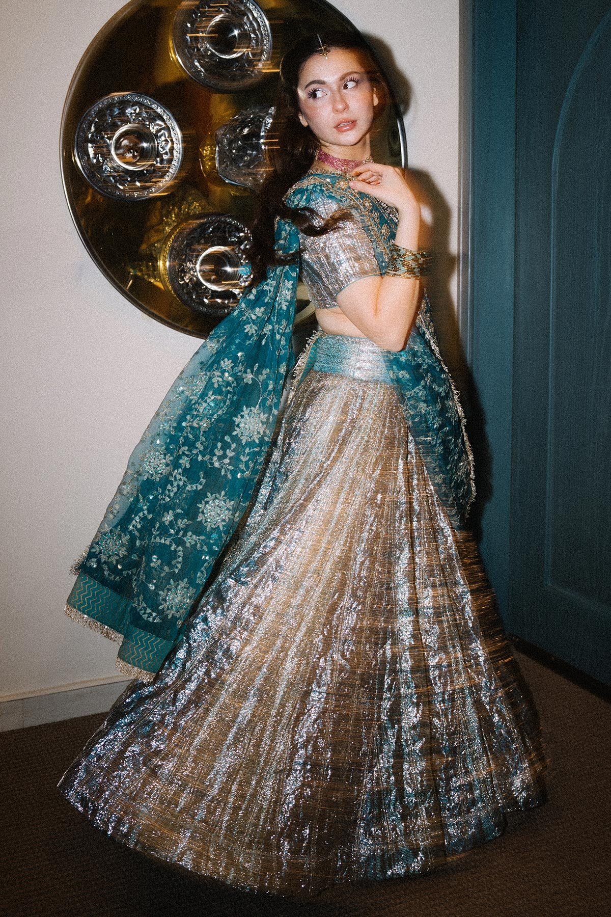 Aasmani Lampi Lehenga