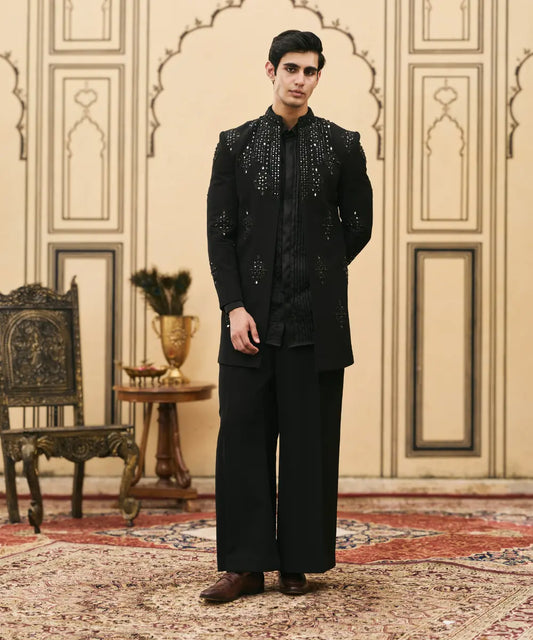 Kaala Satin Indowestern Set