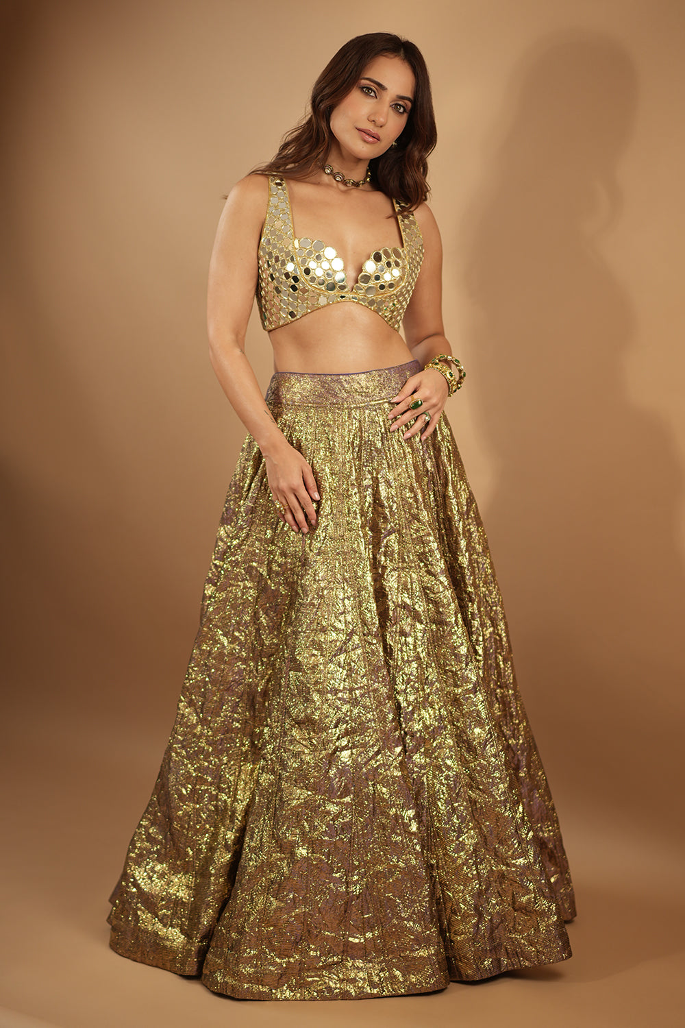 Kusha Kapila in Sheesh Bengani Lehenga Set