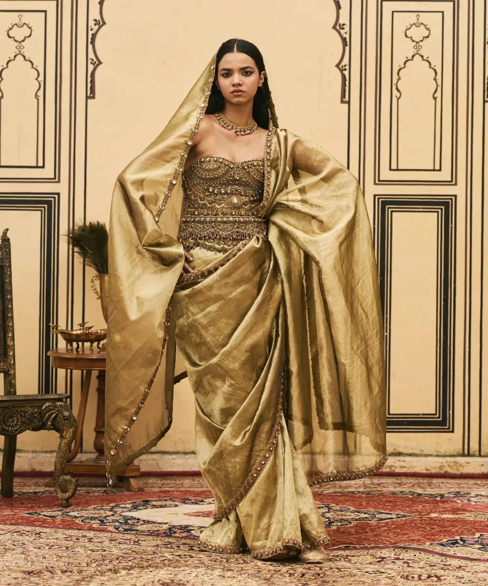 Pallavi Jadaau Corset Saree Set