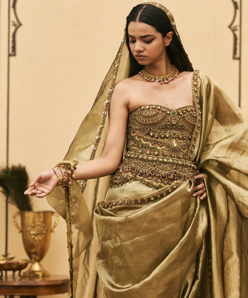 Pallavi Jadaau Corset Saree Set