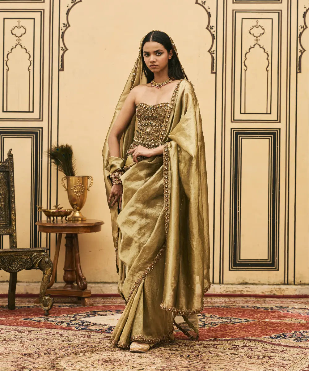 Pallavi Jadaau Corset Saree Set
