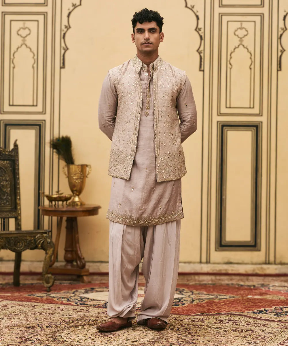 Halka Dhoomra Tussar Silk Kurta Set