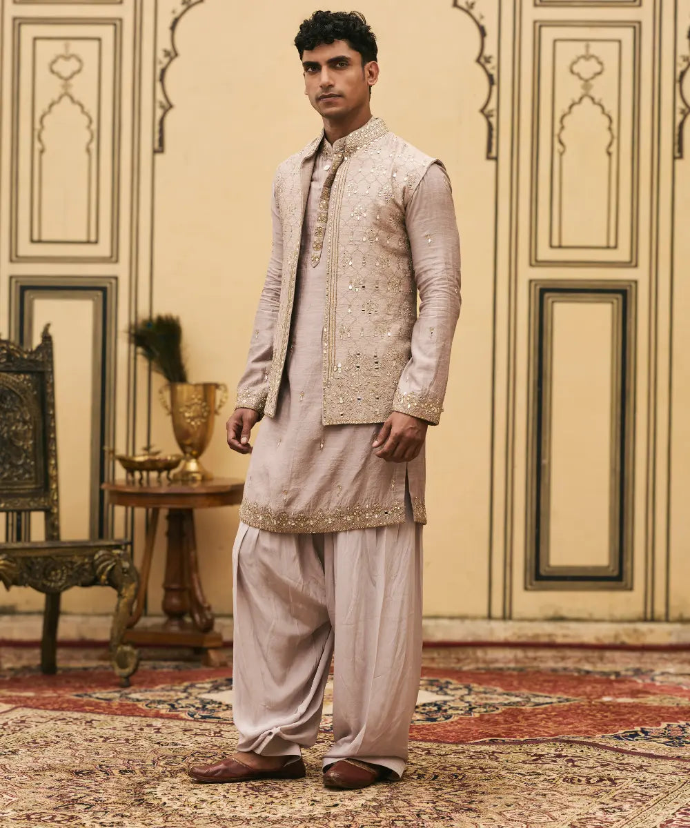 Halka Dhoomra Tussar Silk Kurta Set