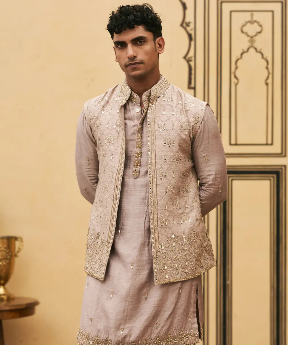Halka Dhoomra Tussar Silk Kurta Set