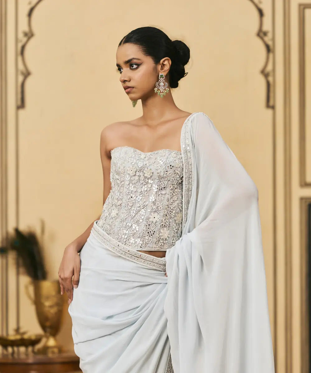 Falsai Georgette Corset Saree Set