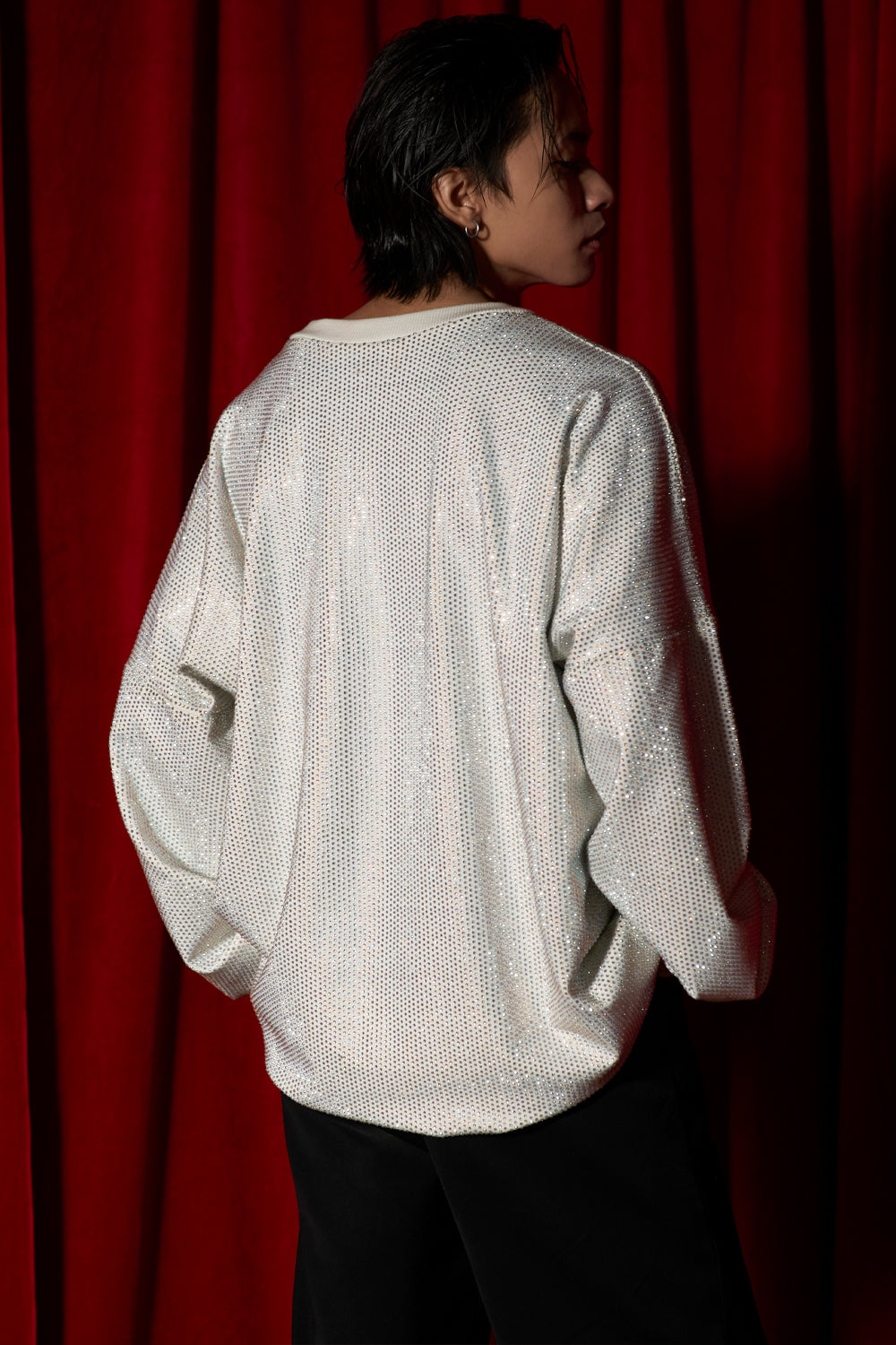 Silver Cascade Crystal Sweatshirt