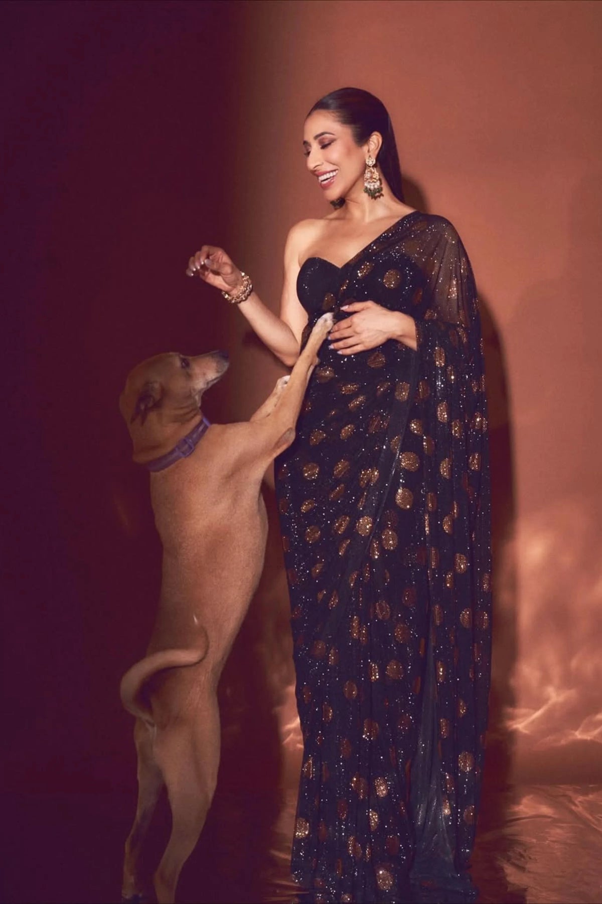Sophie Choudry in Dottie Saree Set