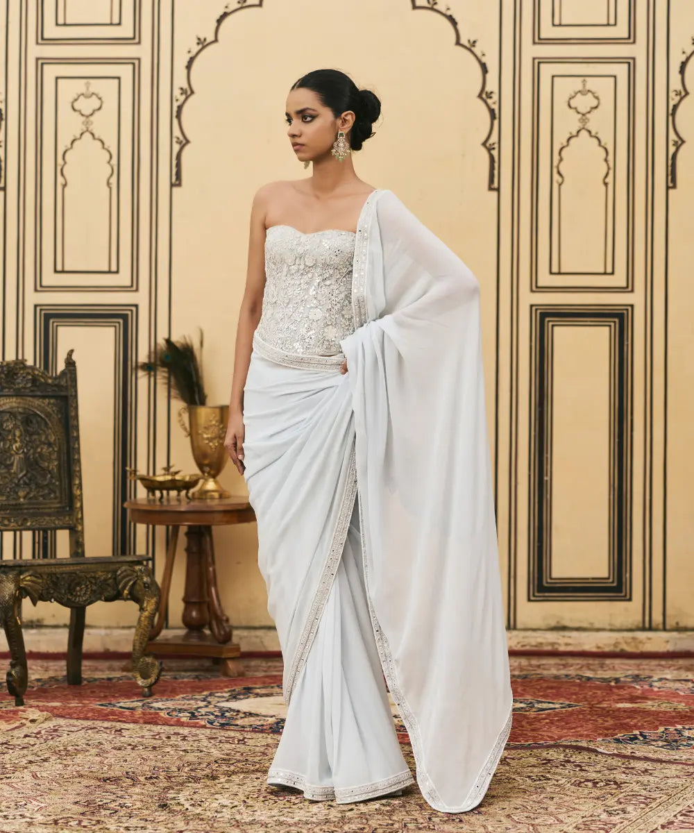 Falsai Georgette Corset Saree Set