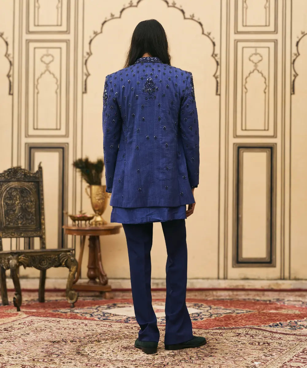 Raat-Neel Chanderi Bandhgala Set