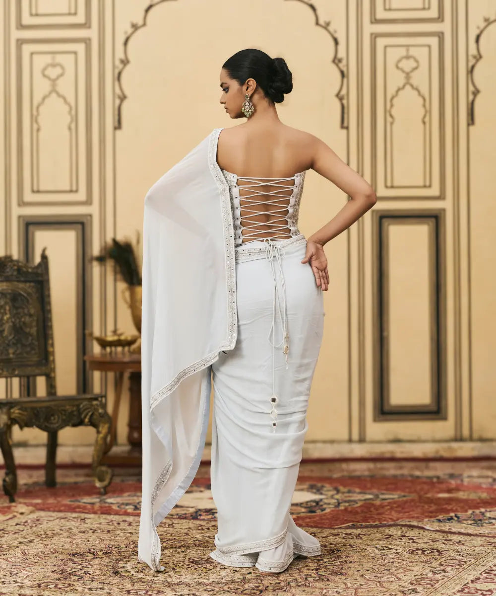 Falsai Georgette Corset Saree Set