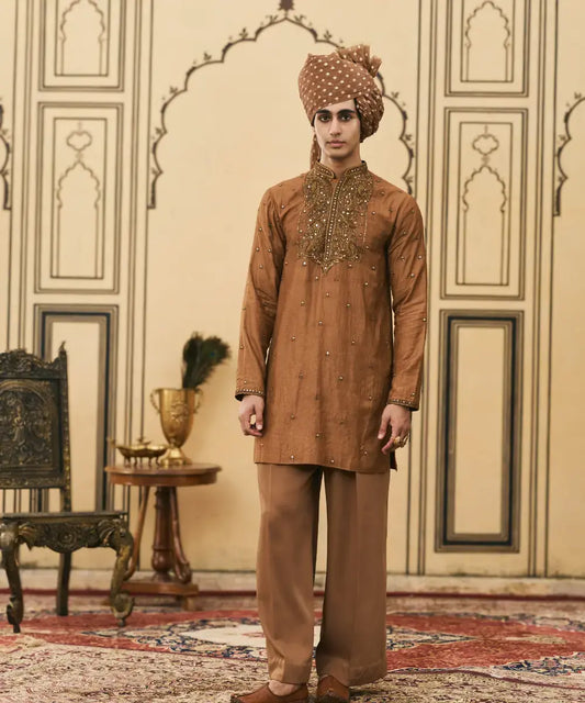 Sarson-Kaphila Tussar Silk Kurta Set