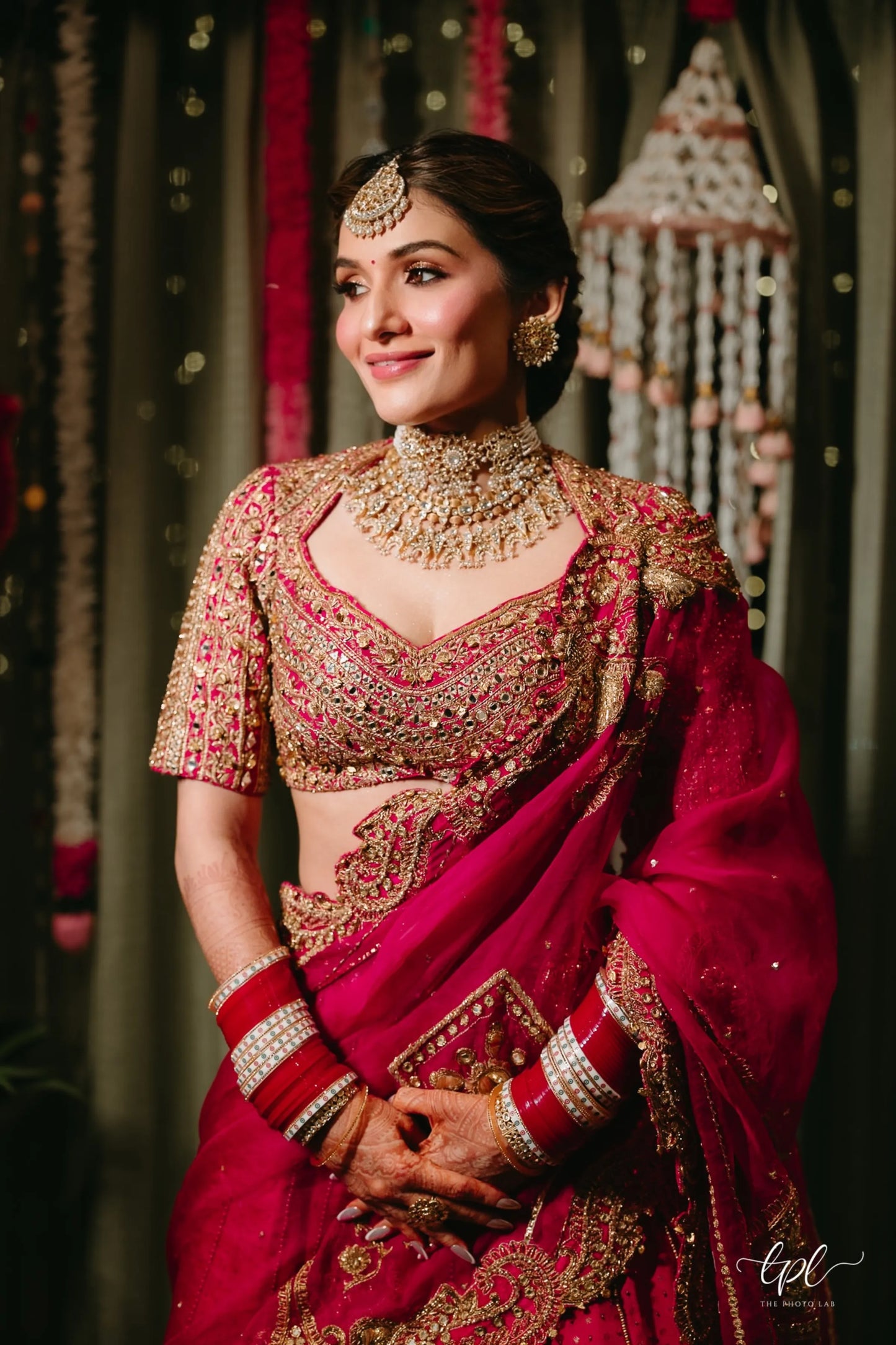 Shauna Gautam in Rani Pink Bridal Lehenga Set