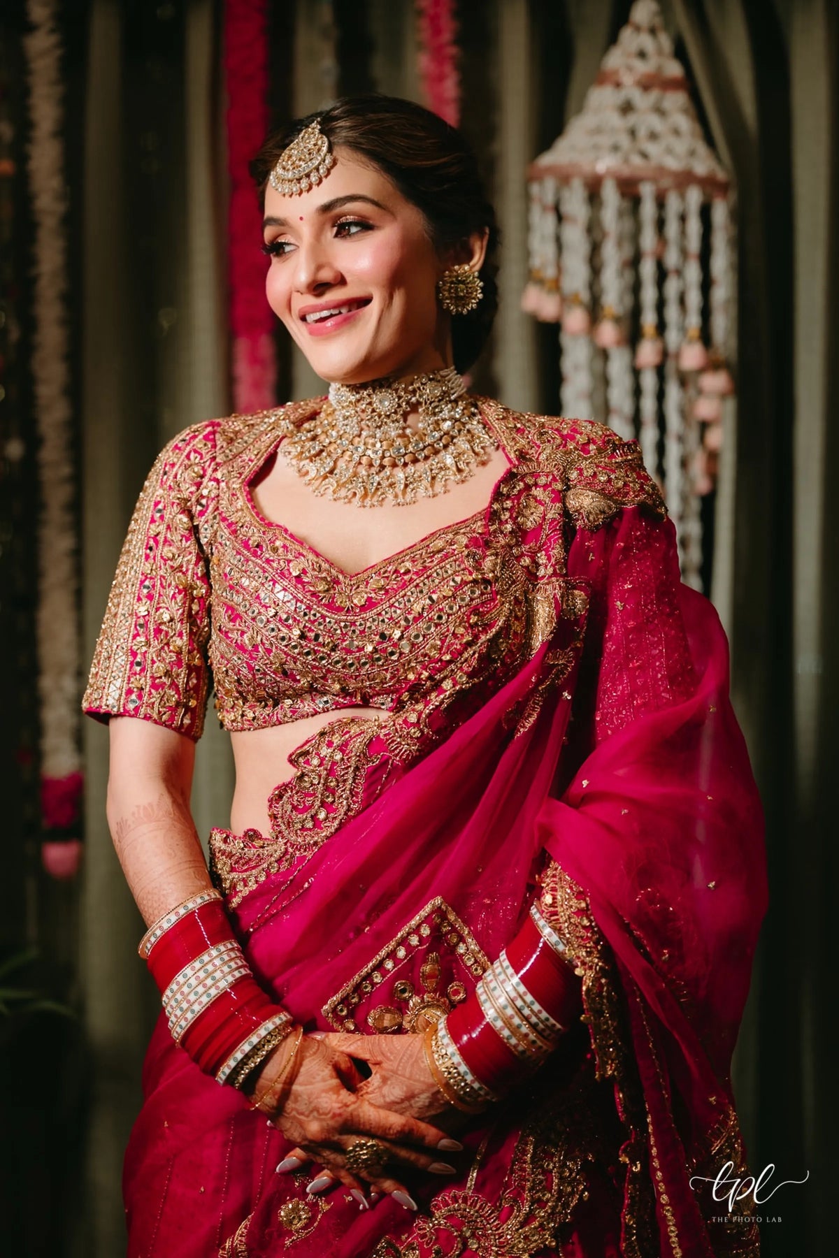Shauna Gautam in Rani Pink Bridal Lehenga Set