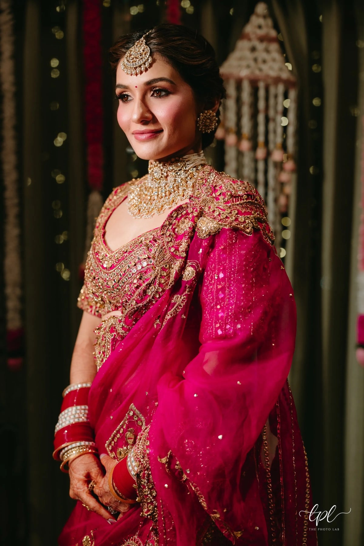 Shauna Gautam in Rani Pink Bridal Lehenga Set