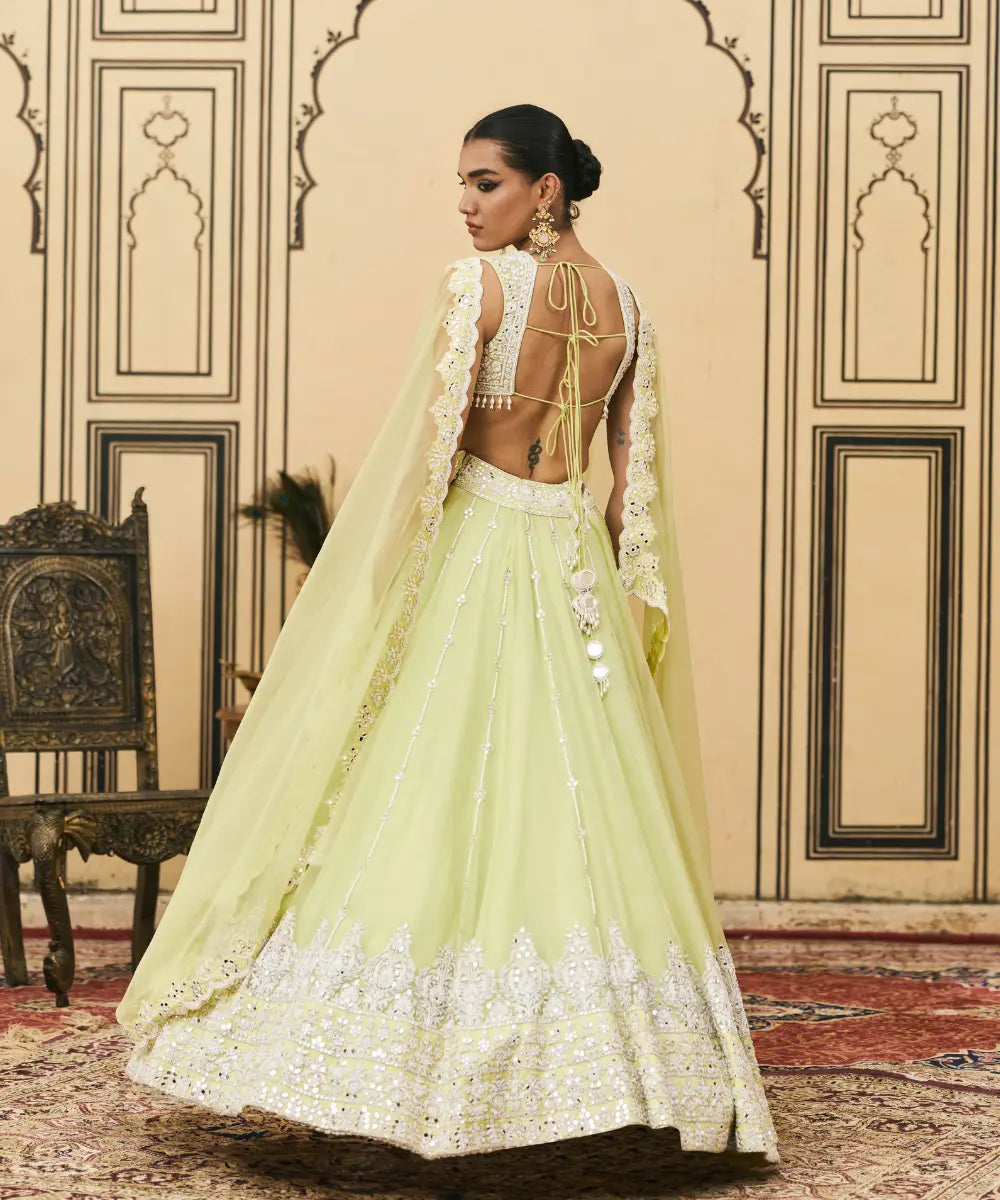 Pudina Organza Lehenga Set