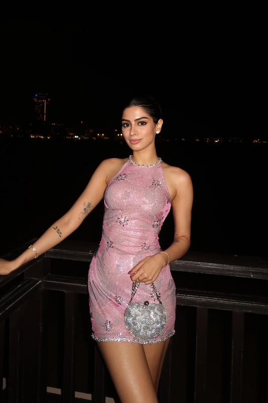Khushi Kapoor in Iris Rose Mini Dress