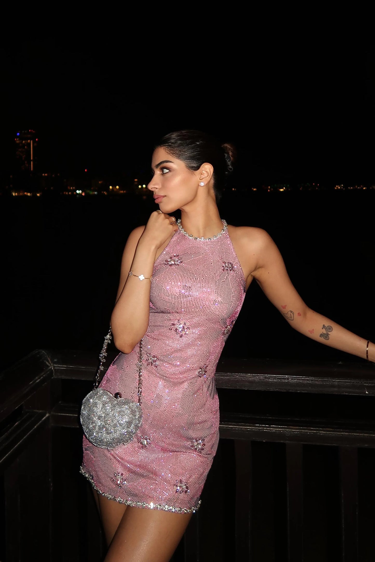 Khushi Kapoor in Iris Rose Mini Dress
