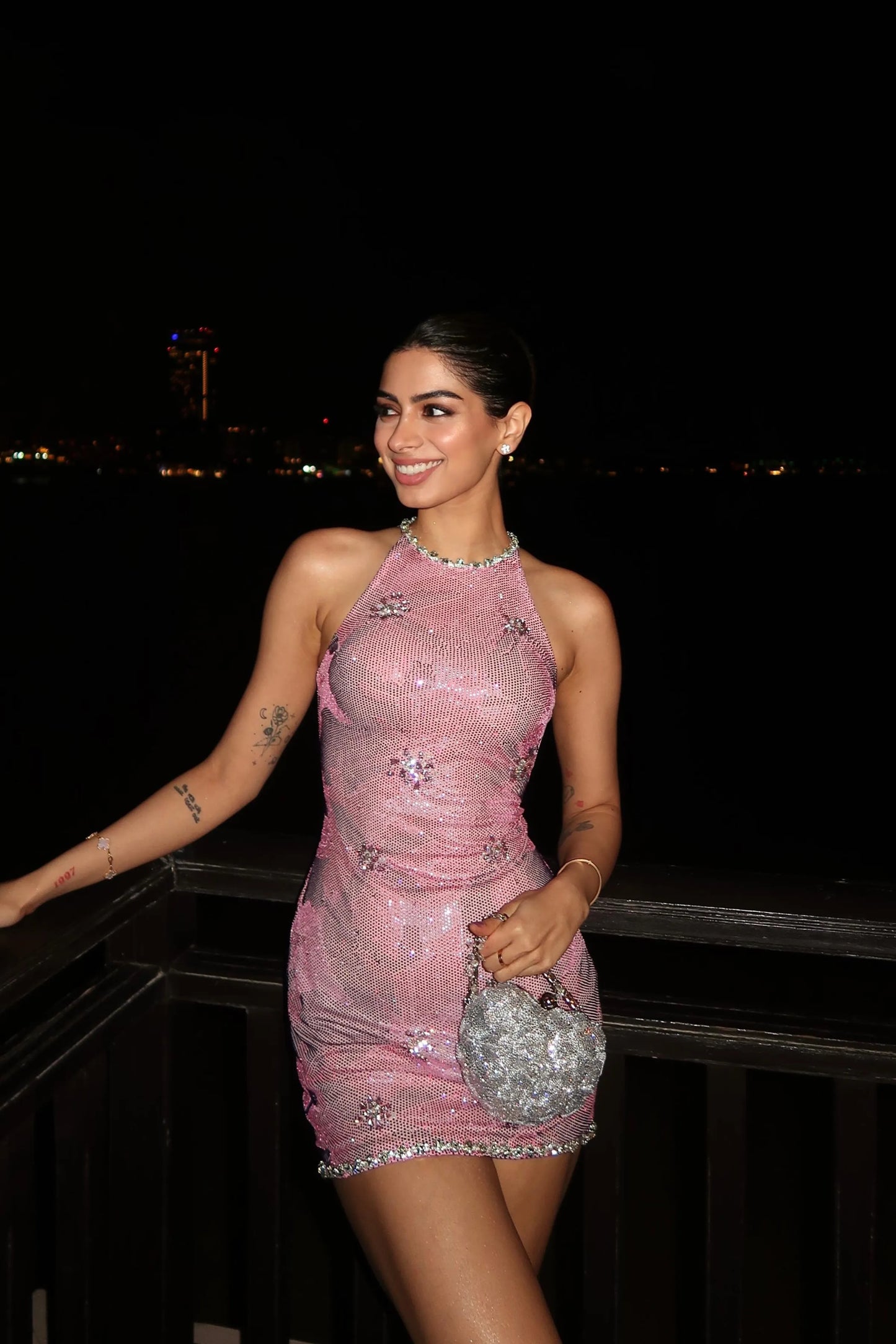 Khushi Kapoor in Iris Rose Mini Dress