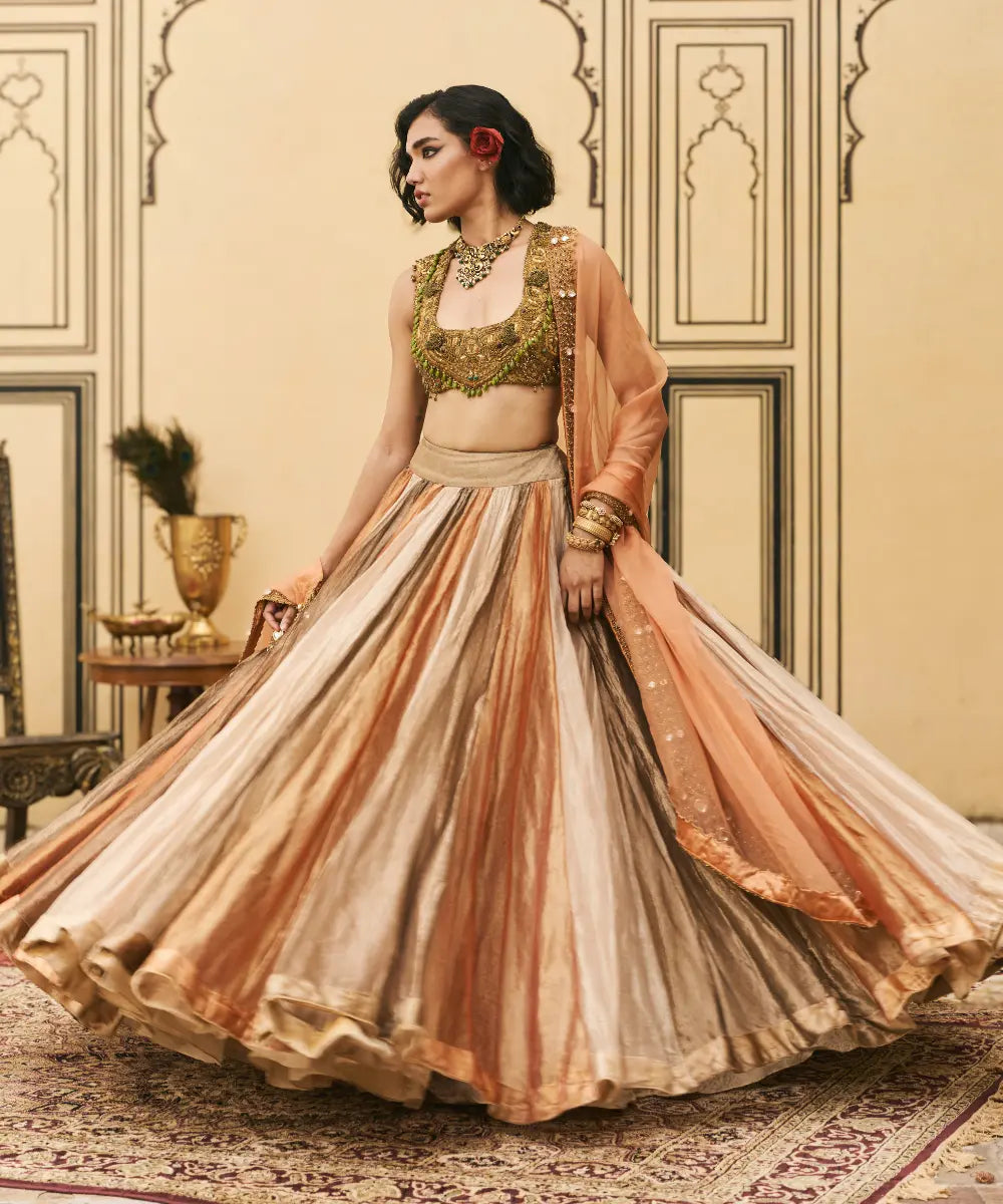 Rangbahar Tissue Brocade Lehenga Set
