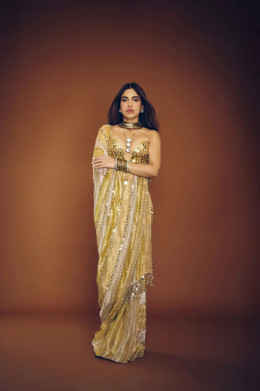 Bhumi Pednekar in Kanakjyoti Saree Set