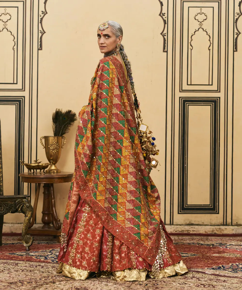 Do-Rang Brocade Gota Lehenga Set