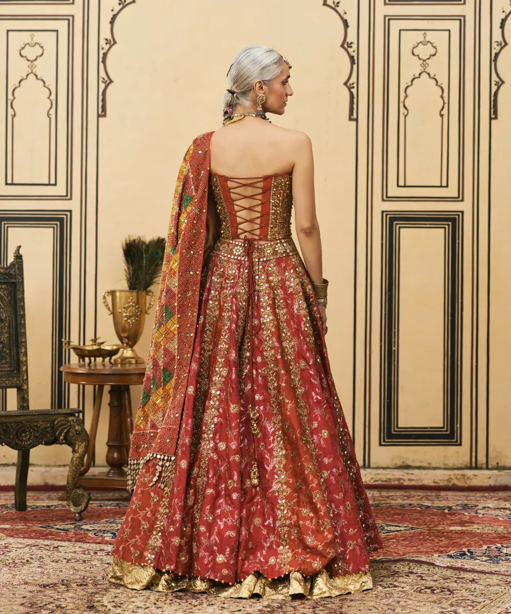 Do-Rang Brocade Gota Lehenga Set