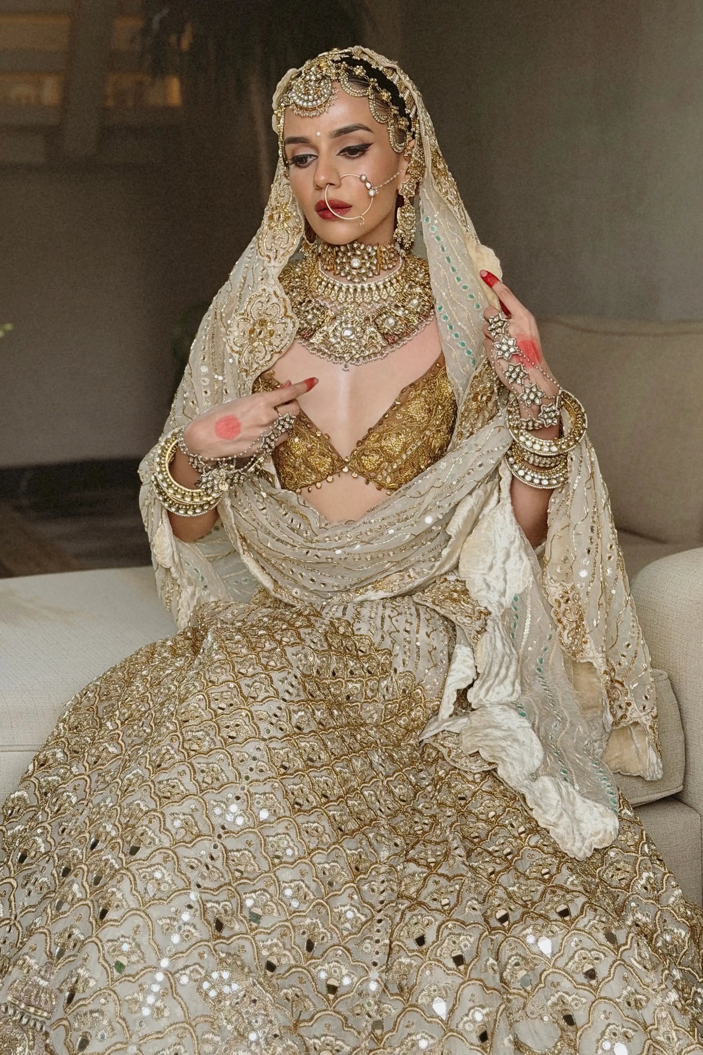 Komal pandey in Shahi Saaz Lehenga Set