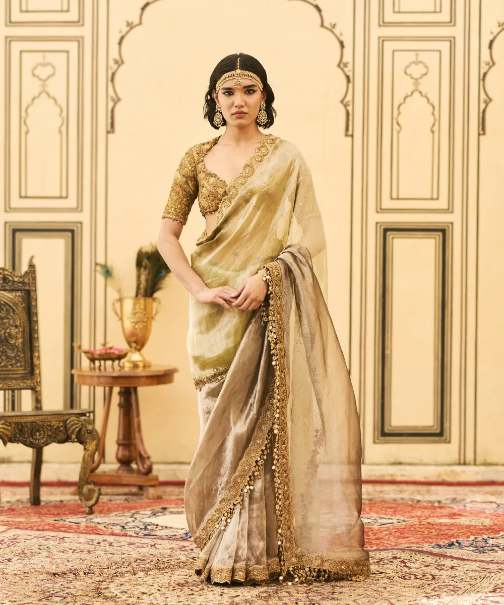 Shyama Tissue Zardosi Saree Set