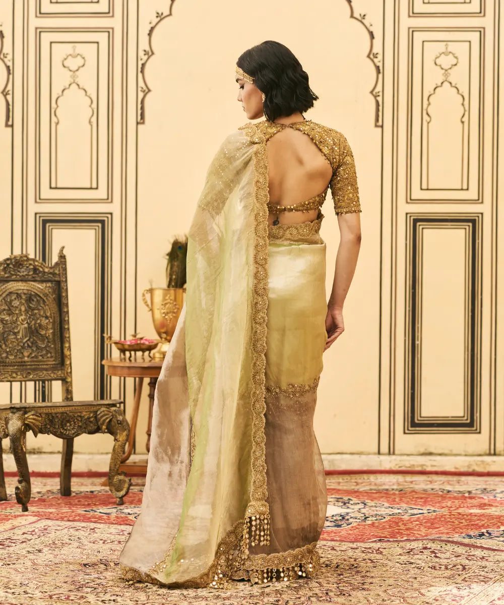 Shyama Tissue Zardosi Saree Set