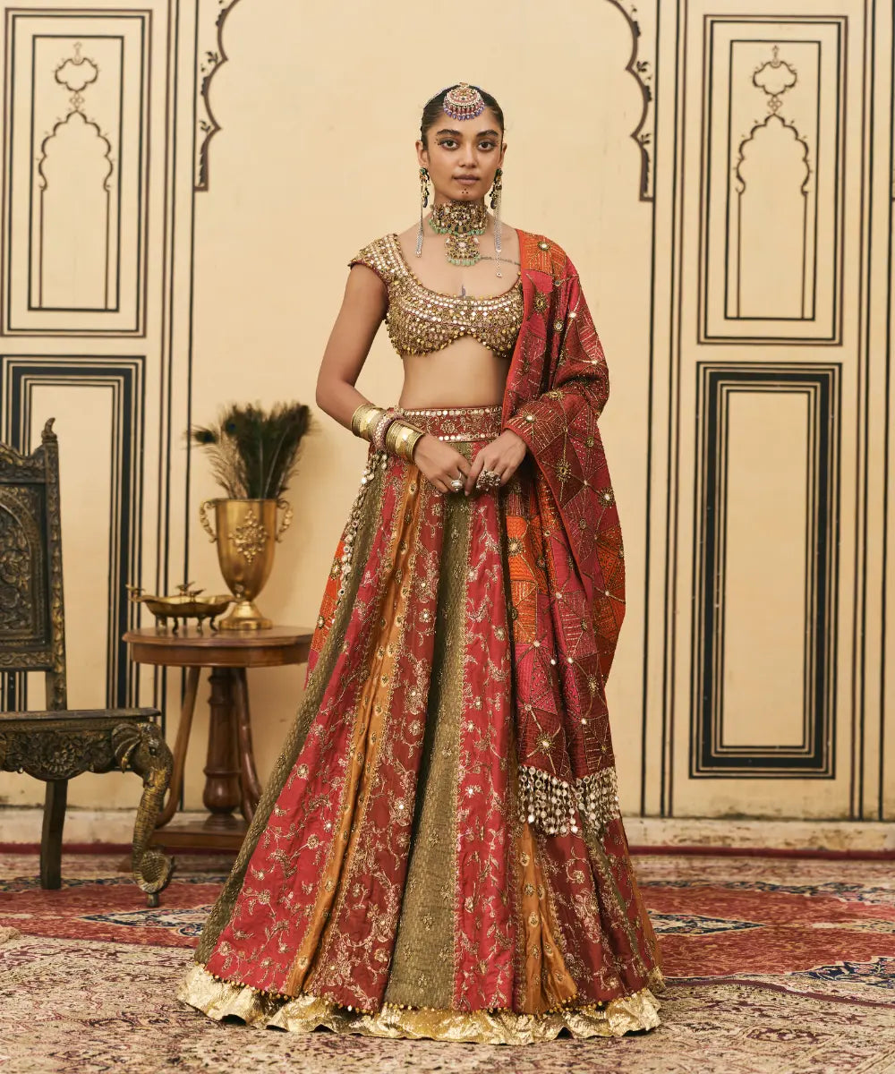Chitrali Brocade Phulkari Lehenga Set