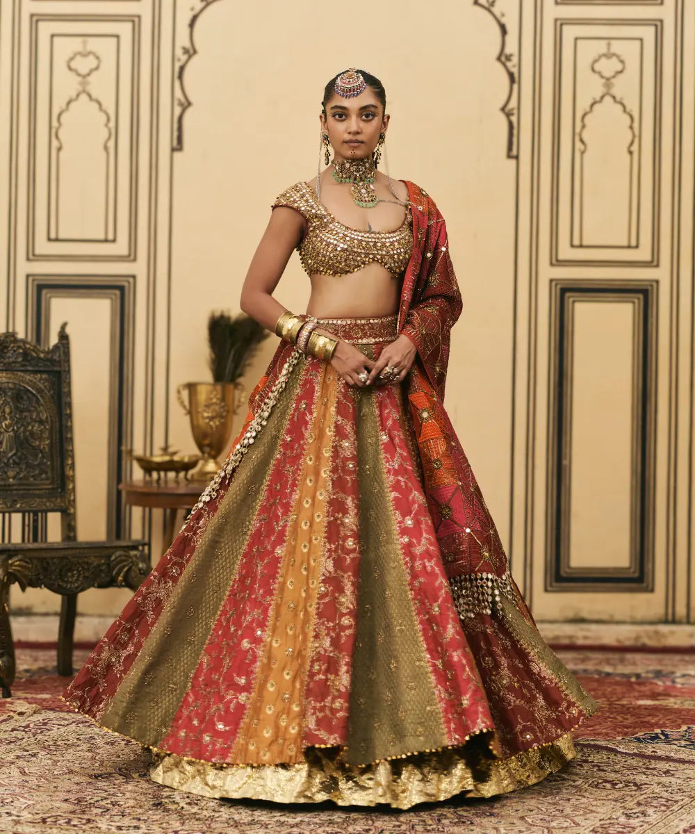 Chitrali Brocade Phulkari Lehenga Set