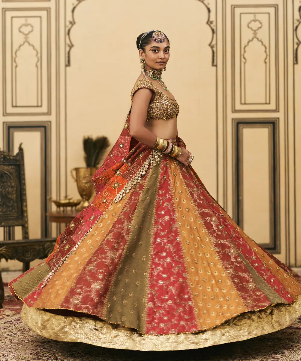 Chitrali Brocade Phulkari Lehenga Set