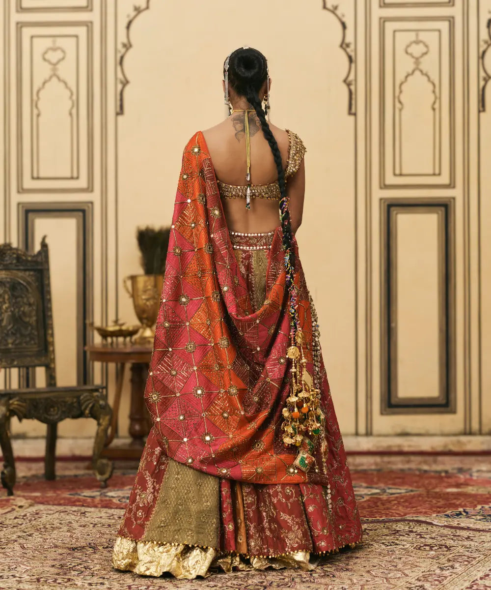 Chitrali Brocade Phulkari Lehenga Set