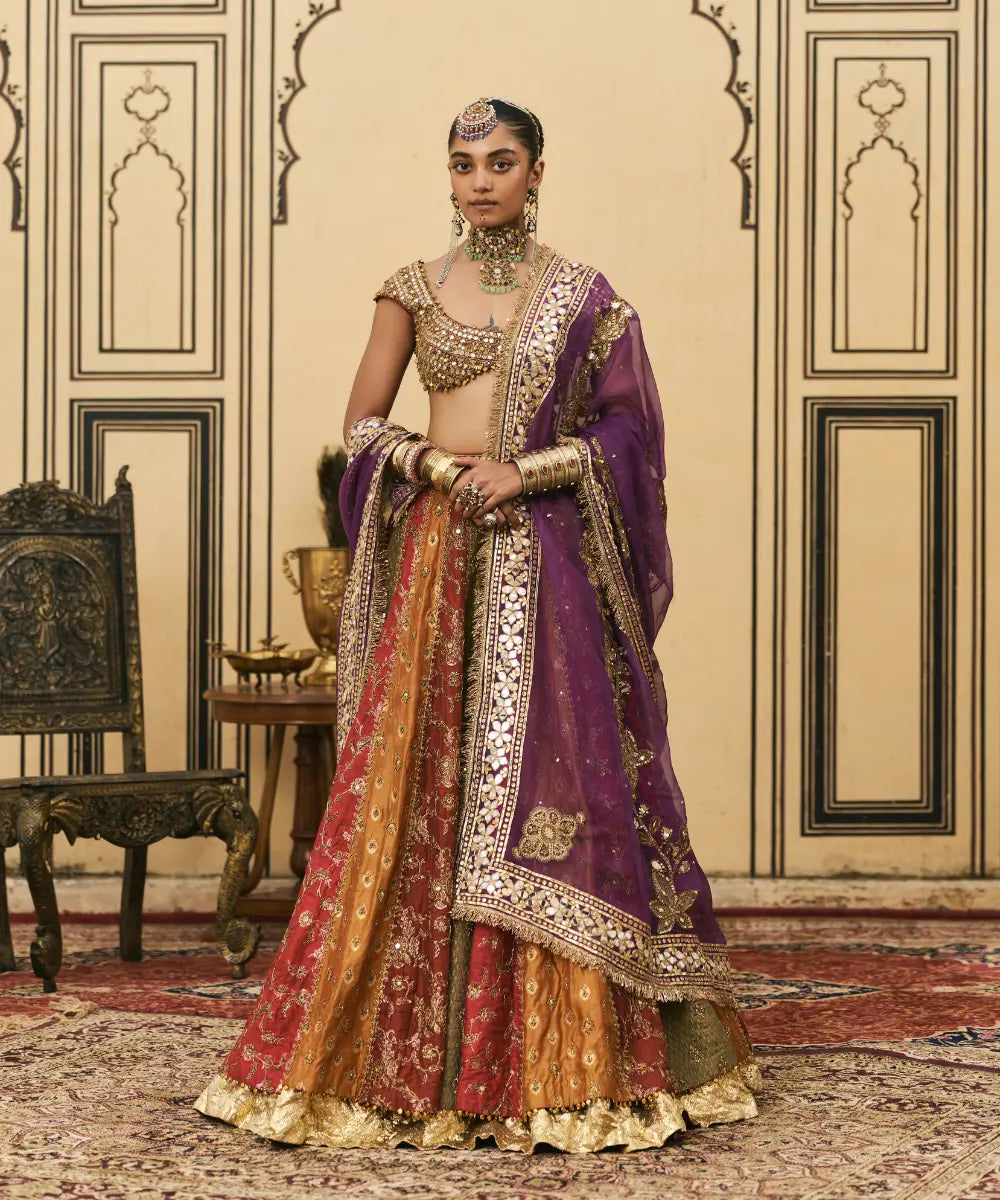 Chitrali Brocade Phulkari Lehenga Set
