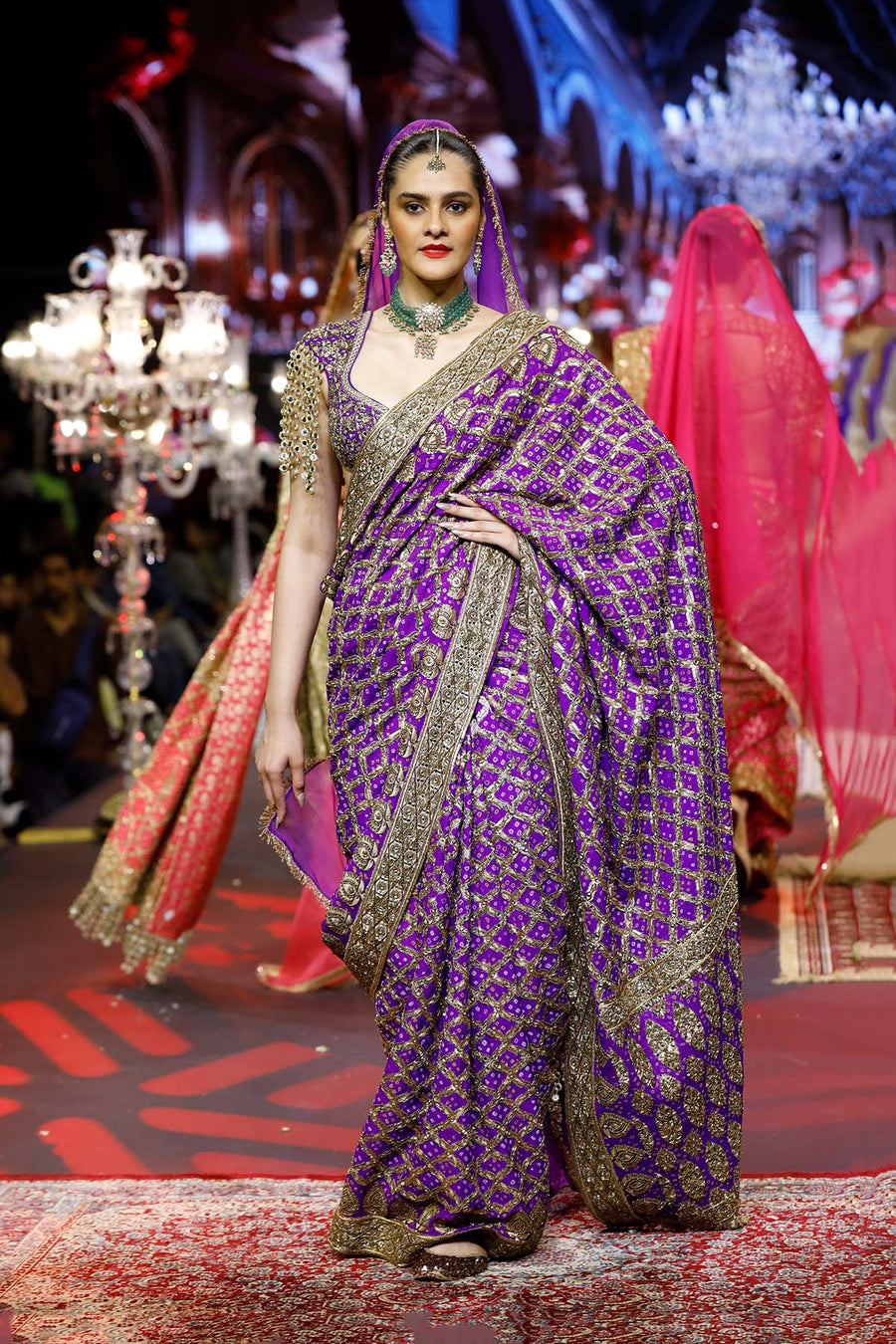 Banafsha Ombre Bandhani Saree Set