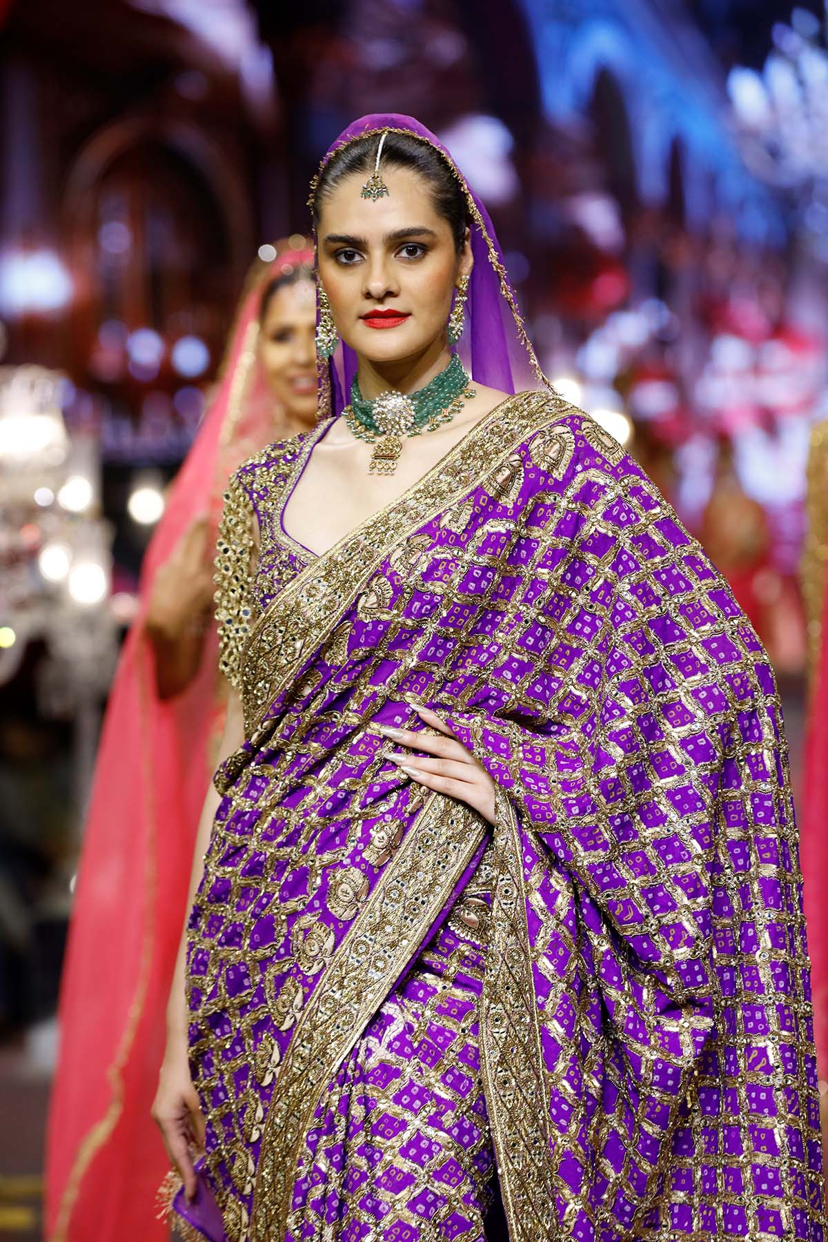 Banafsha Ombre Bandhani Saree Set
