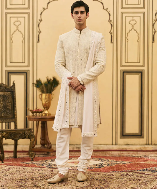 Sheetal Chikankari Sherwani Set
