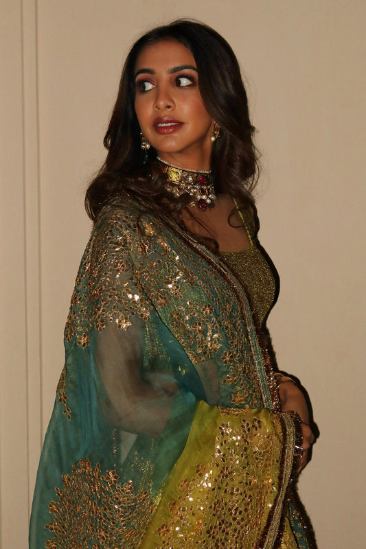 Jayati Modi in Reshmi Angoori Lehenga Set