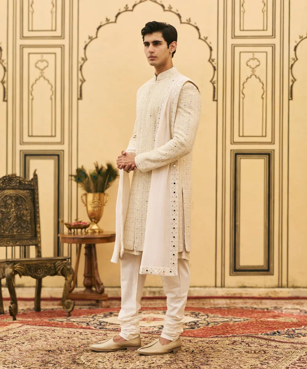 Sheetal Chikankari Sherwani Set