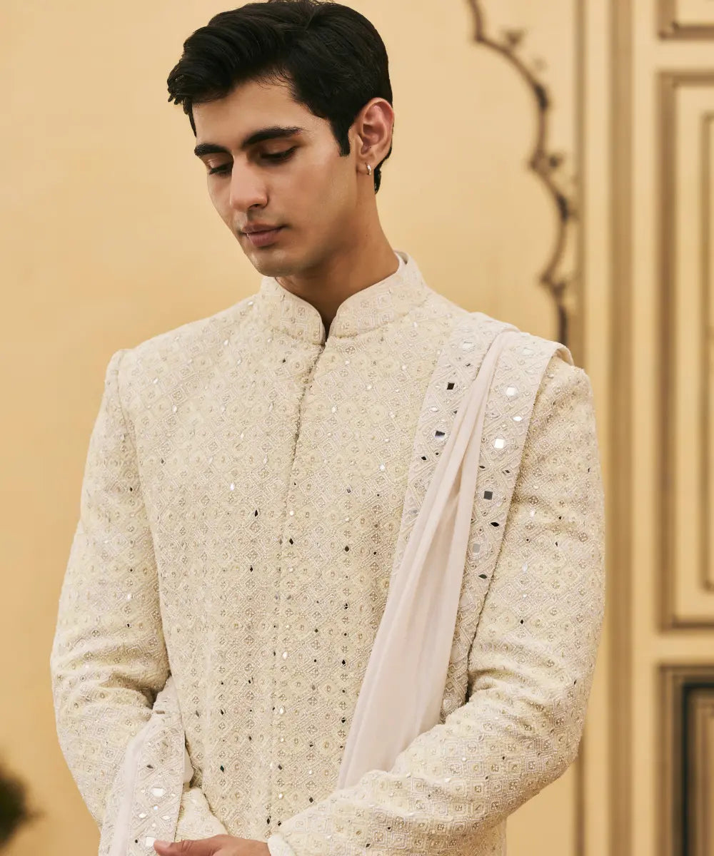 Sheetal Chikankari Sherwani Set