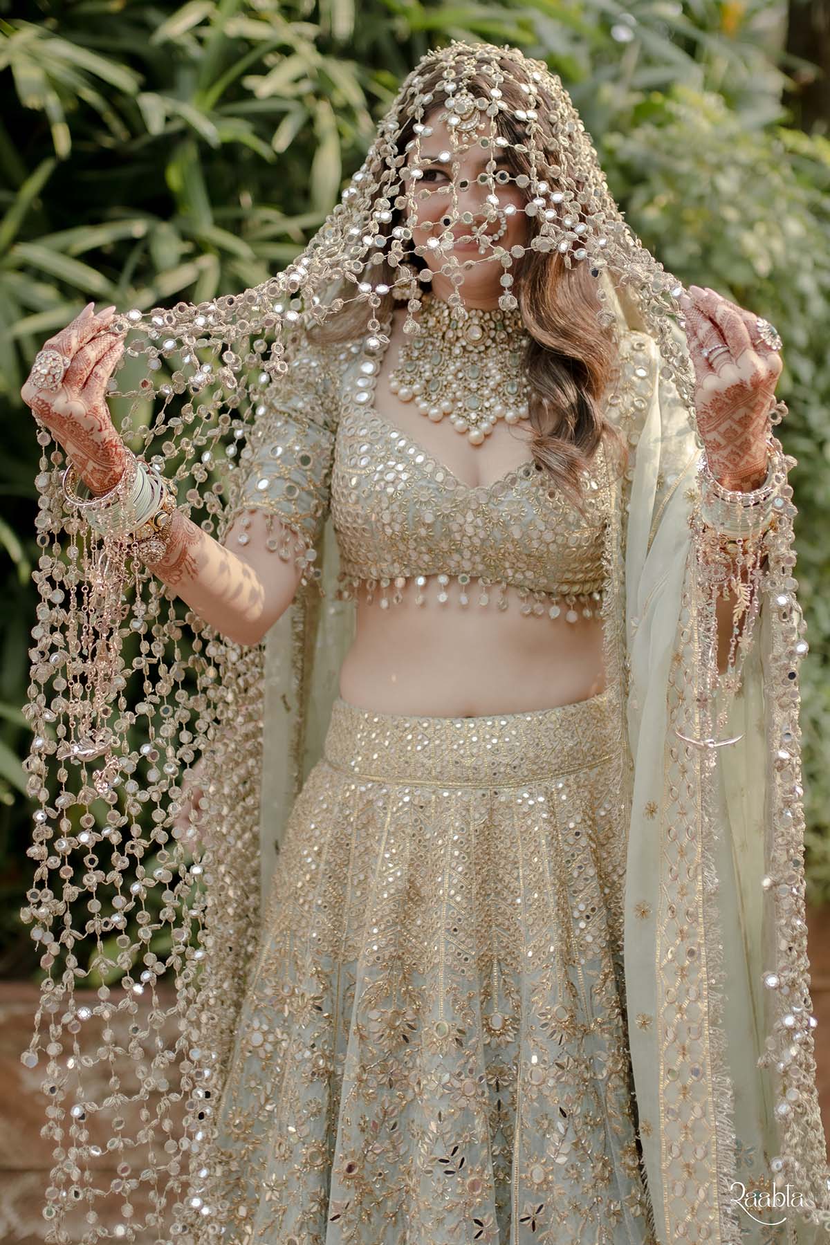 Aakruti Sejpal in Noor Jahan Lehenga ,Veil and sheesh Pushida Veil