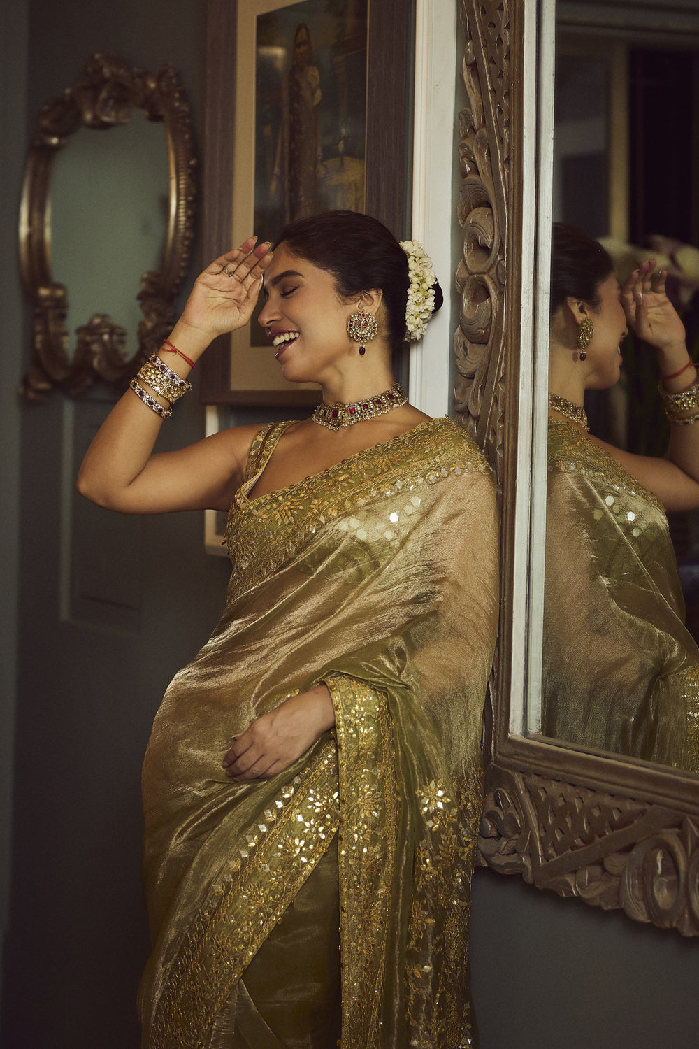 Bhumi Pednekar in Saanjh Sheesh Saree Set