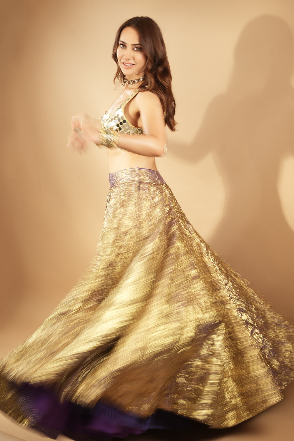 Sheesh Bengani Lehenga Set