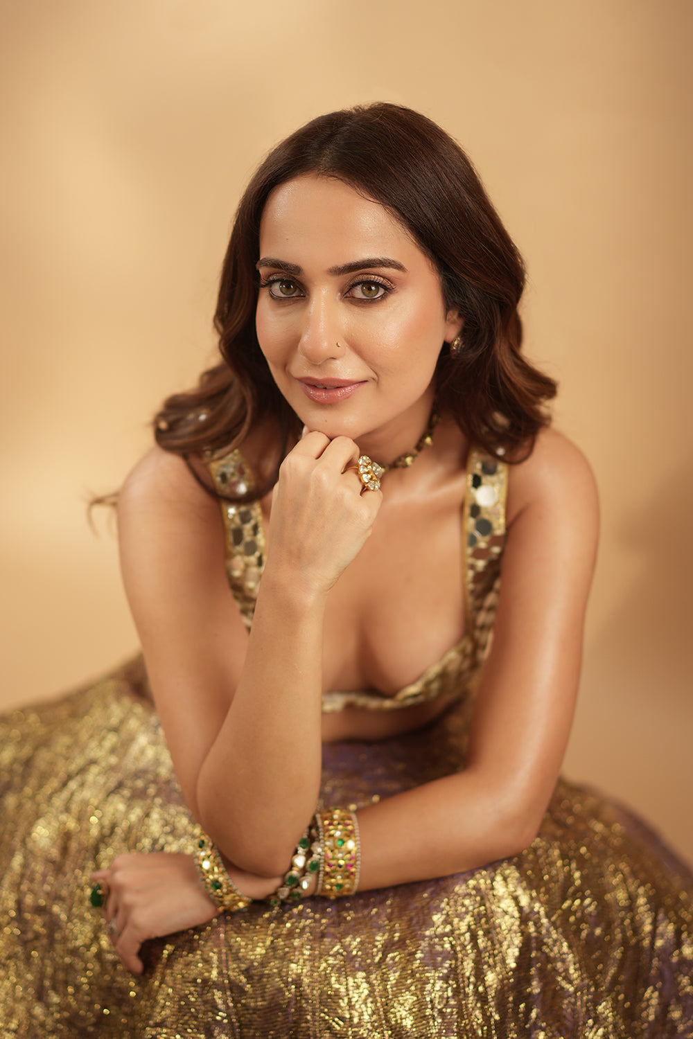 Kusha Kapila in Sheesh Bengani Lehenga Set