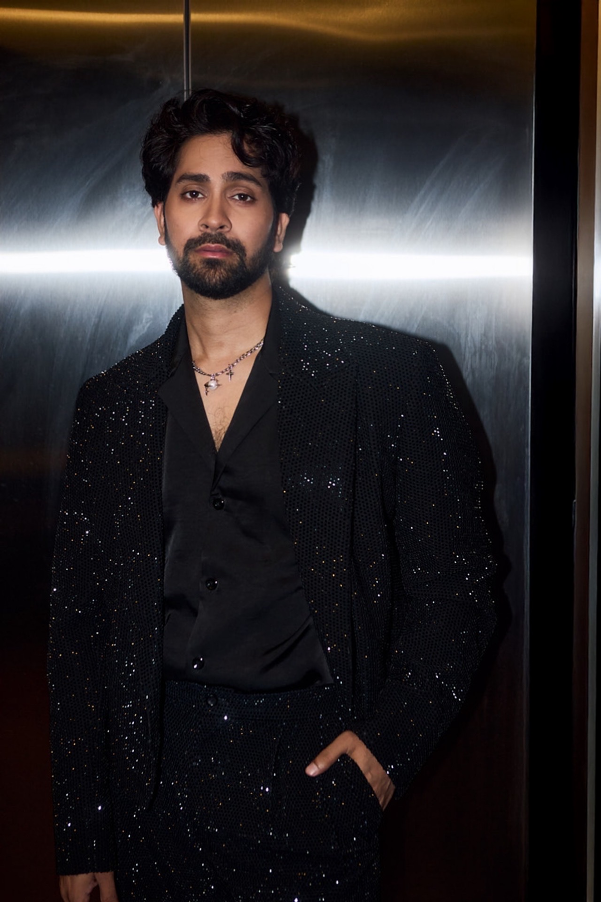 Ankush Bahuguna in Glitterati blazer set